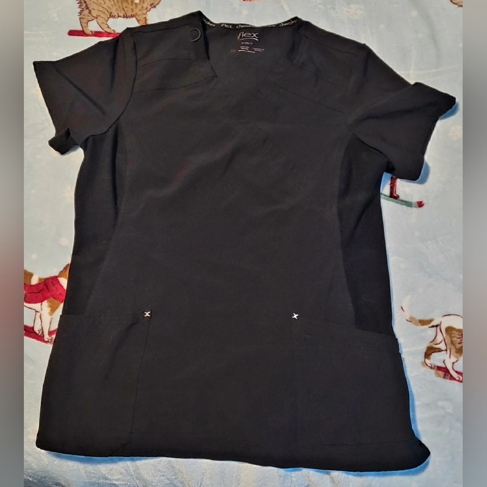 Cherokee iFlex Black Scrub Top S